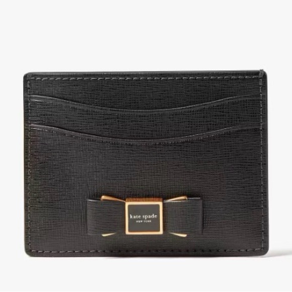 kate spade Accessories - Kate Spade Morgan Bow Embellished Cardholder EUC Classic Minimalist Coquette